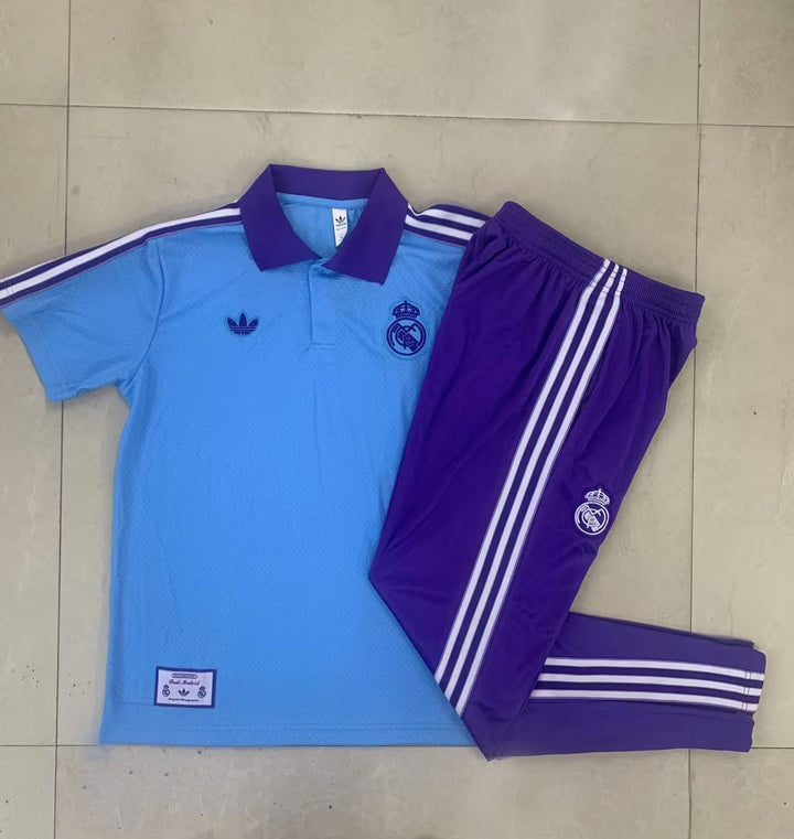 Kit Polo Real Madrid 25/26 - Azul Bebê
