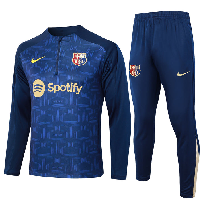 Conjunto Treino Barcelona 24/25 - Azul Marinho/Dourado