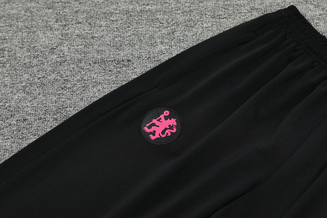 Conjunto Chelsea 2024/25 Preto/Rosa - Capuz