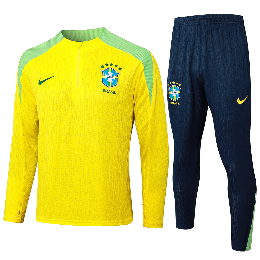 Conjunto Treino Brasil 24/25 - Amarelo/Azul Marinho