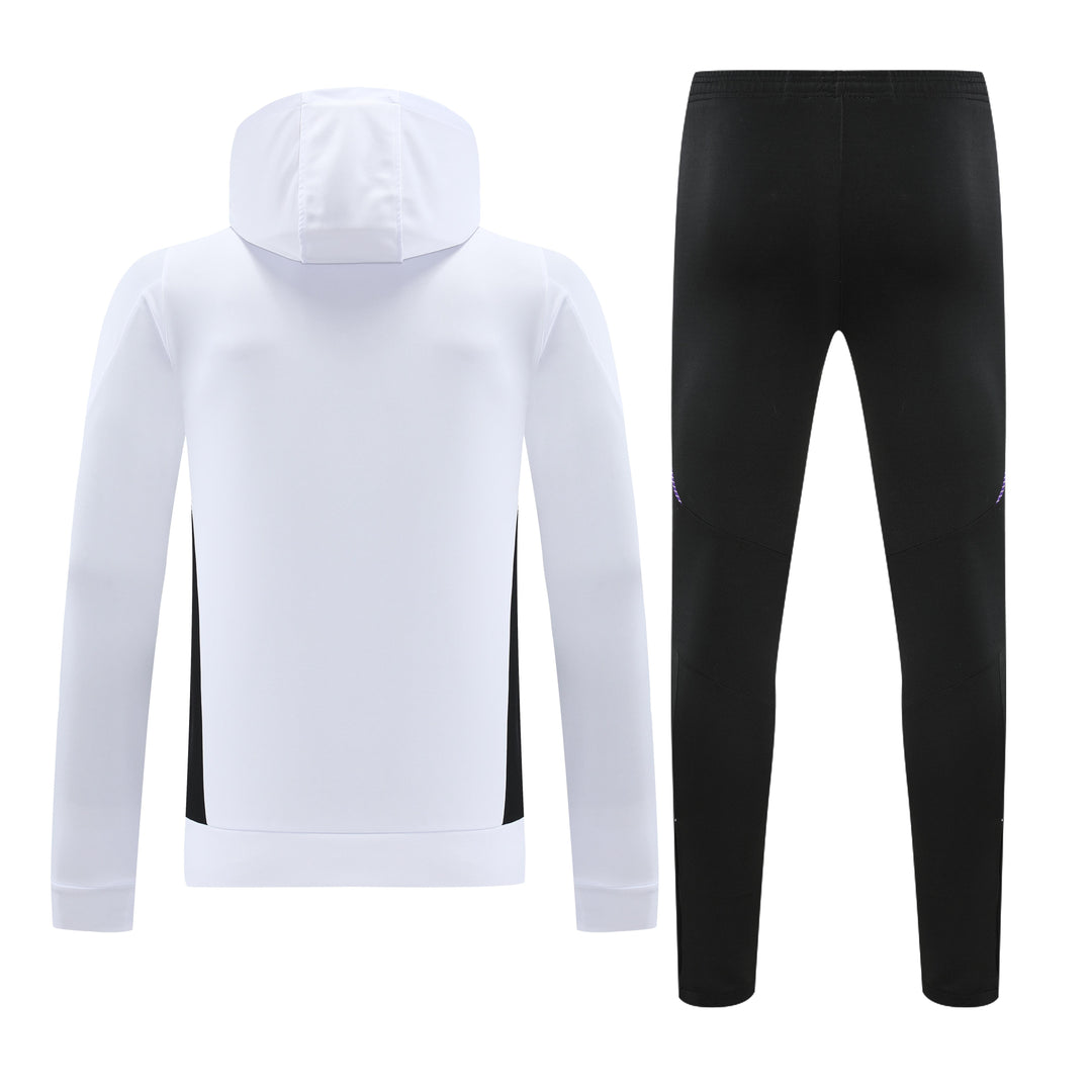 Conjunto Real Madrid 2024/25 Branco/Preto - Capuz