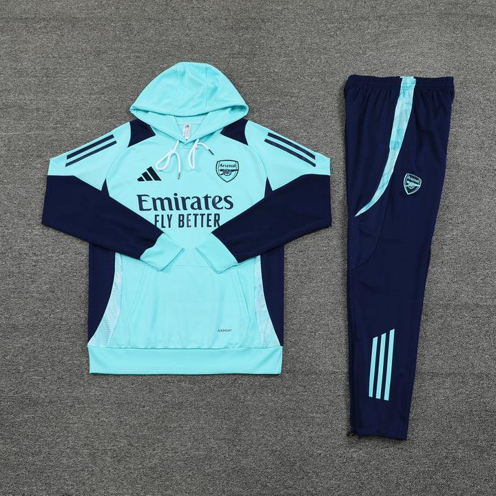 Conjunto Arsenal 2024/25 Azul Turquesa - Capuz