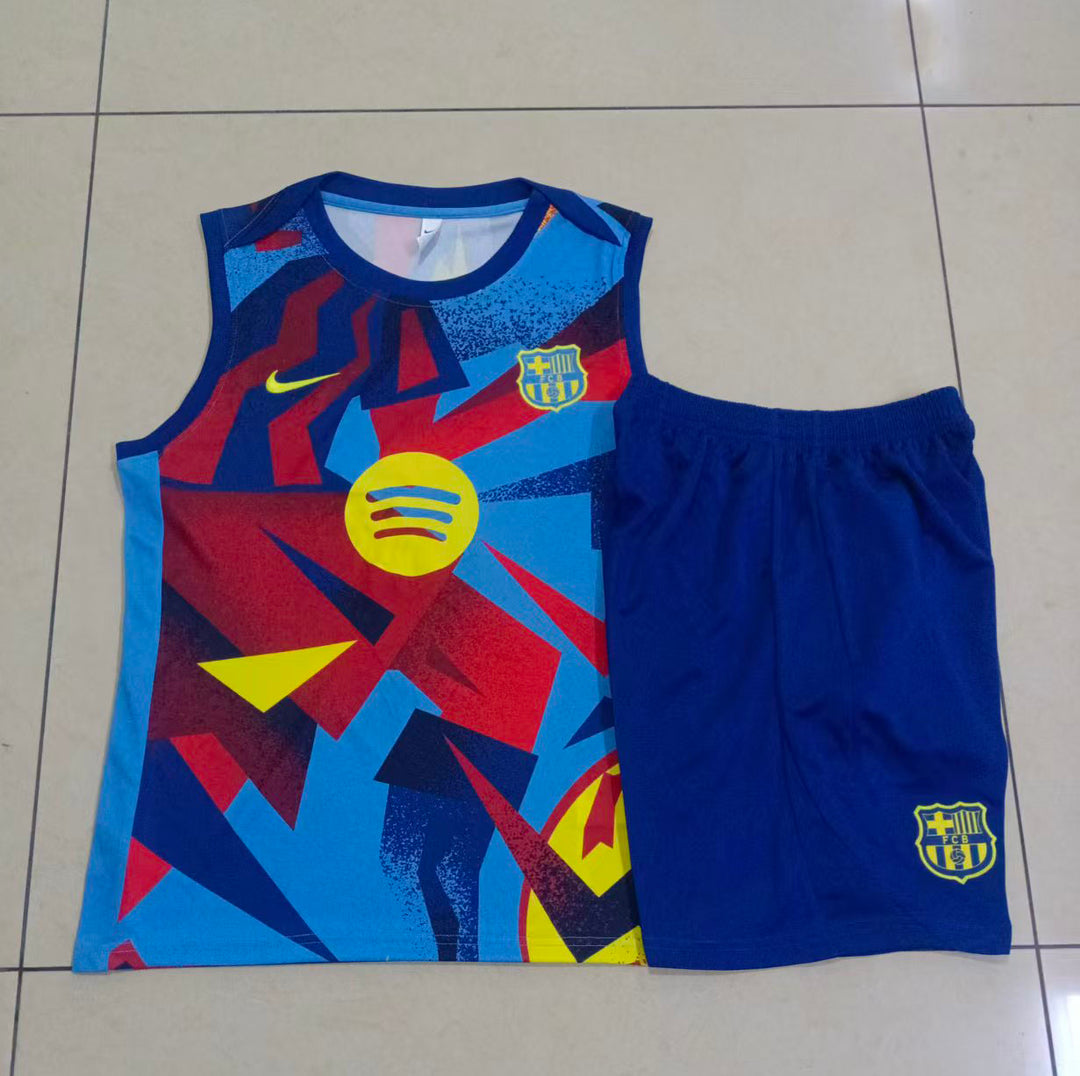 Kit Regata Barcelona 25/26 - Azul Capri/Vermelho/Amarelo