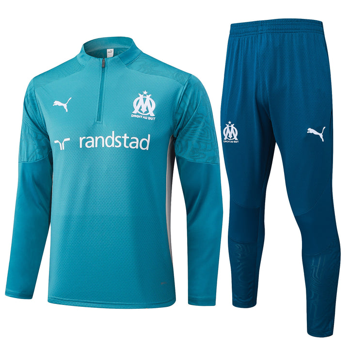 Conjunto Treino Olympique de Marseille 24/25 - Azul Claro/Verde Água