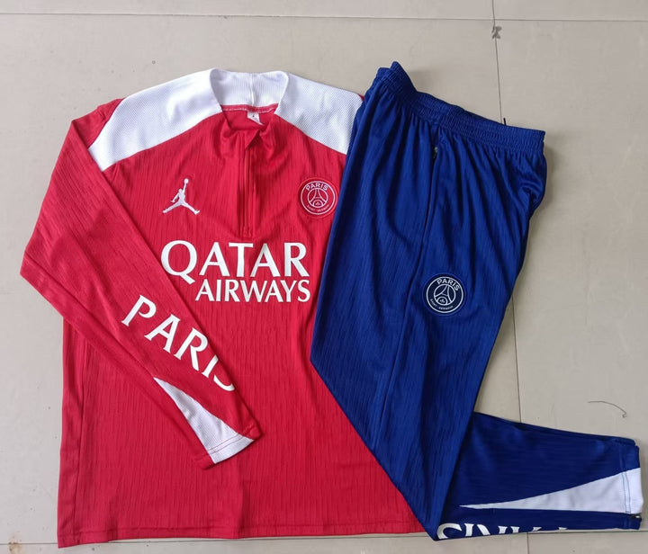 Conjunto Treino PSG 25/26 - Vermelho/Azul/Branco