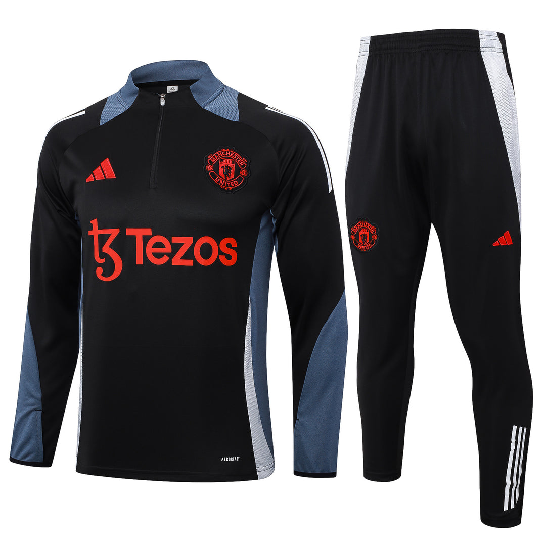 Conjunto Treino Manchester United 24/25 - Preto/Cinza