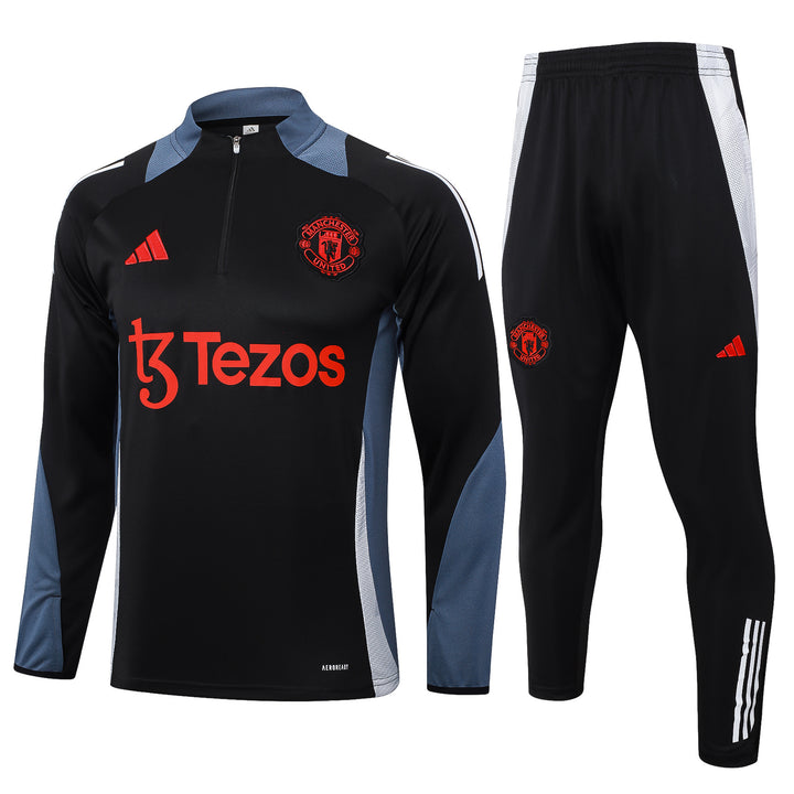Conjunto Treino Manchester United 24/25 - Preto/Cinza