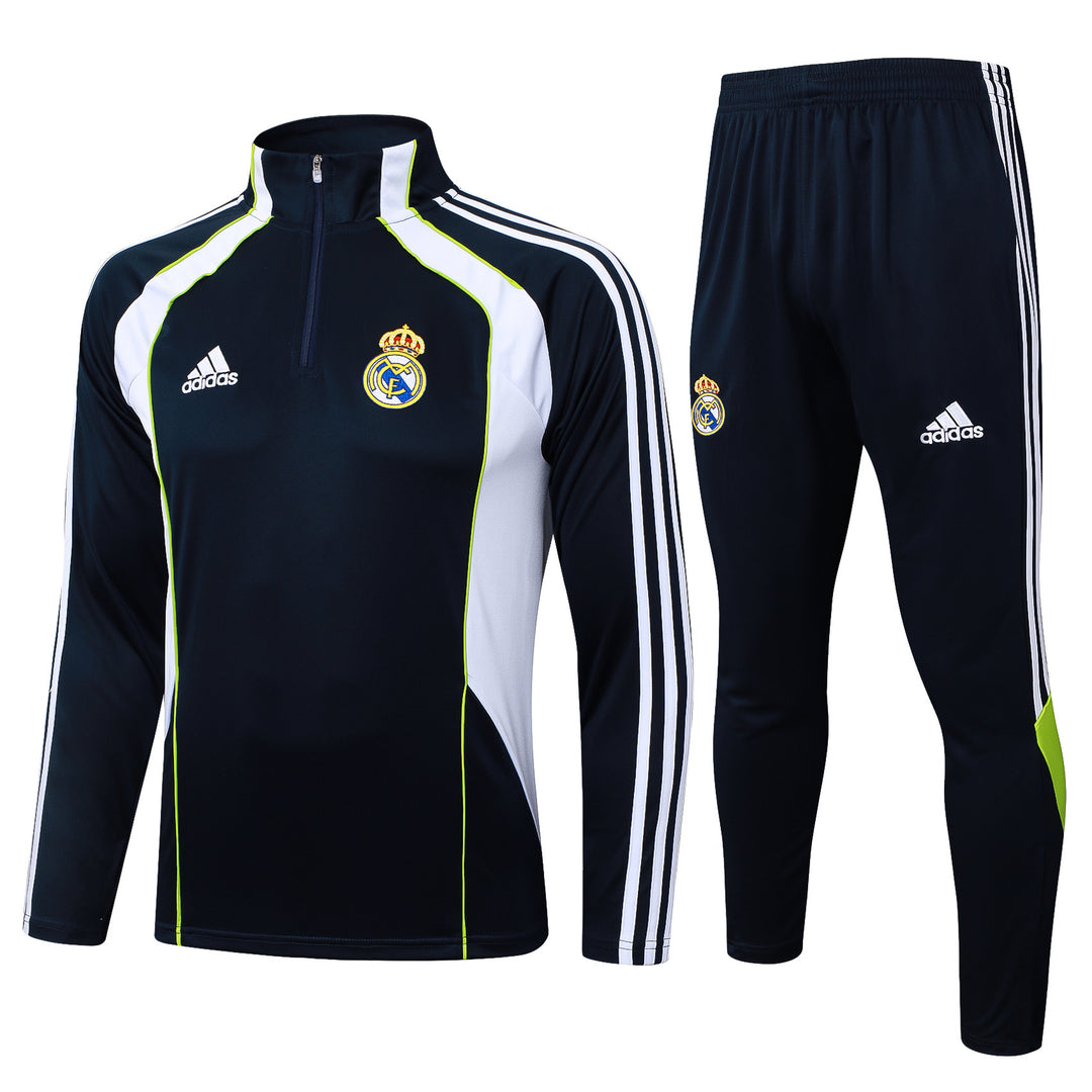 Conjunto Treino Real Madrid 25/26 - Azul Marinho/Verde Limão