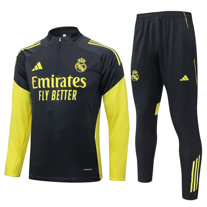 Conjunto Treino Real Madrid 25/26 - Preto/Amarelo