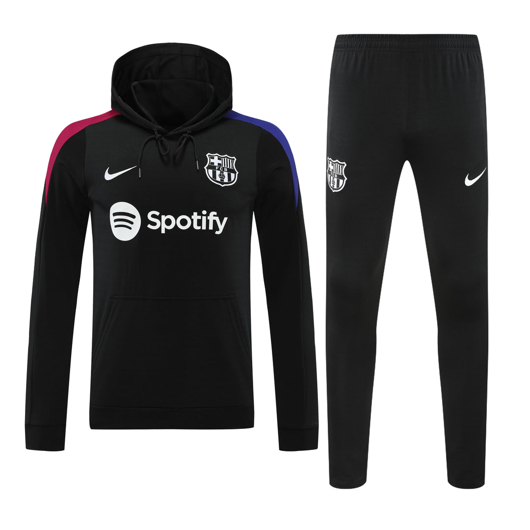 Conjunto Barcelona 2024/25 Preto II - Capuz