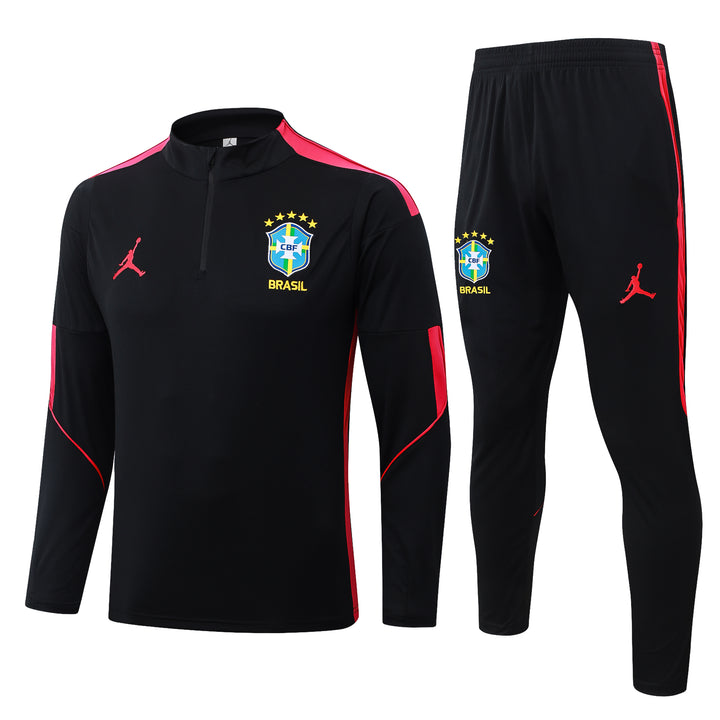 Conjunto Treino Brasil 26/27 - Preto/Vermelho