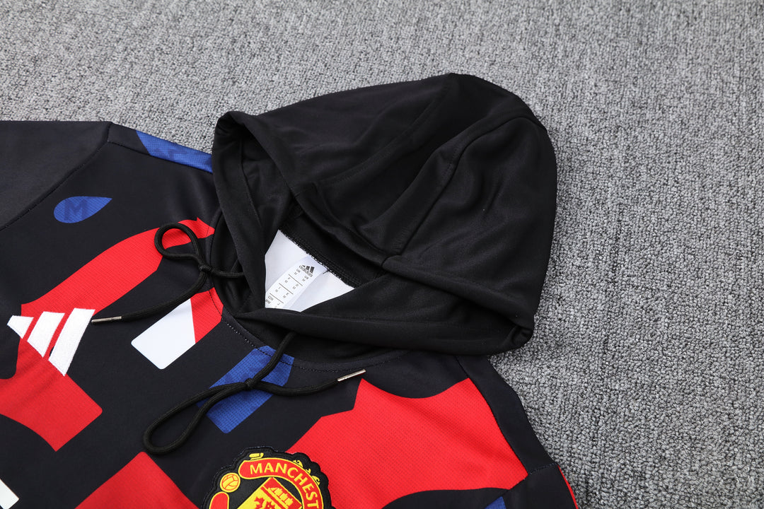 Conjunto Manchester United 2025/26 Preto II - Capuz