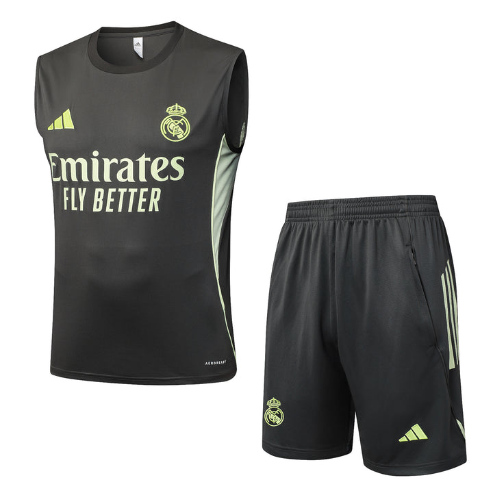 Kit Regata Real Madrid 25/26 - Cinza Chumbo/Verde Lima