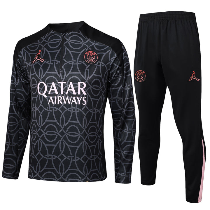 Conjunto Treino Barcelona 24/25 - Preto/Cinza Escuro