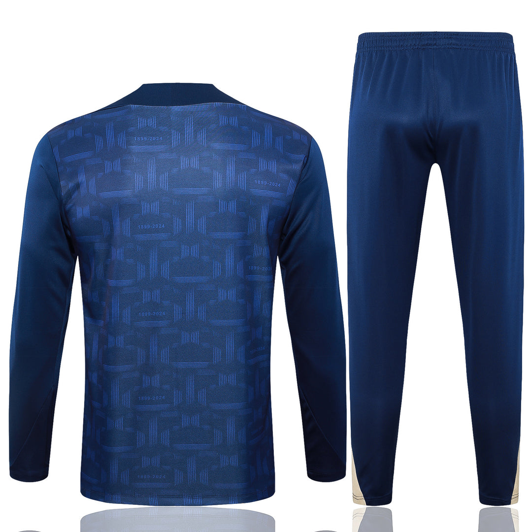 Conjunto Treino Barcelona 24/25 - Azul Marinho/Dourado