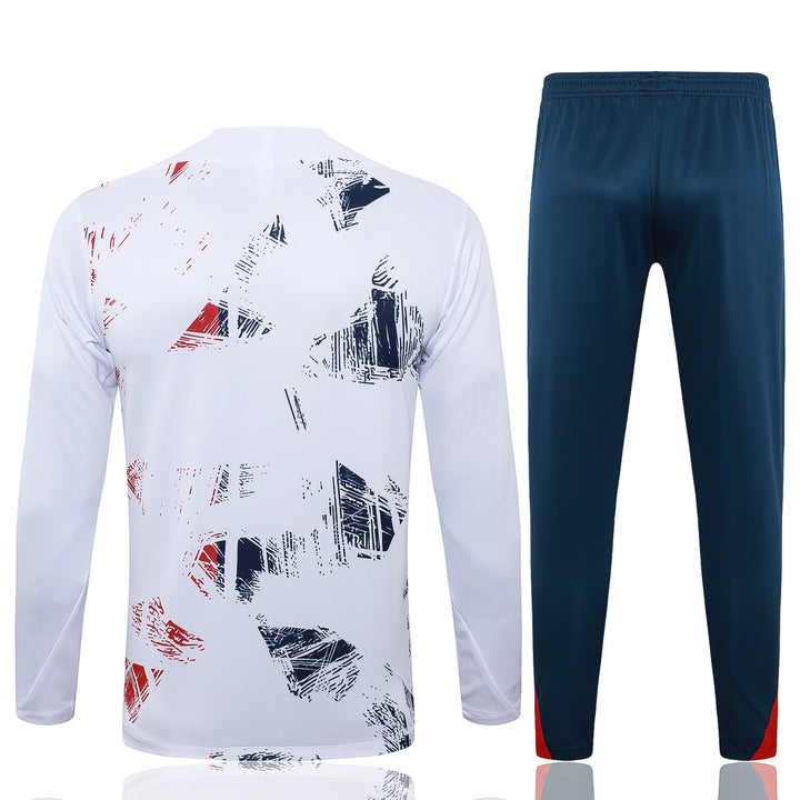 Conjunto Treino Barcelona 24/25 - Branco/Azul Marinho