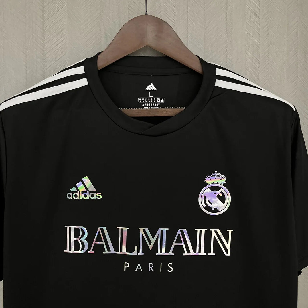 Camisa Real Madrid x Balmain 2023/24 - Refletiva Preta