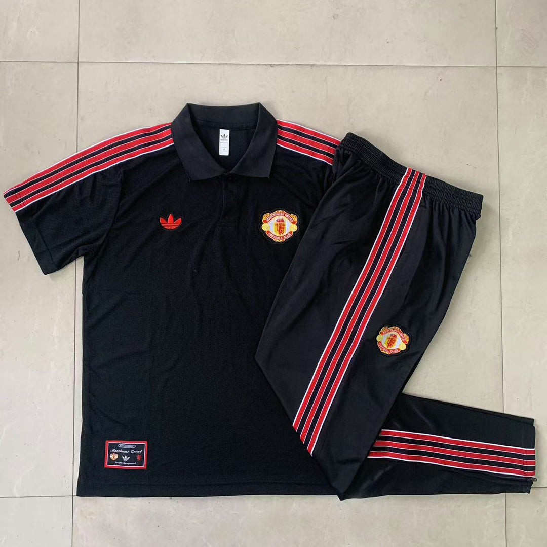 Kit Polo Manchester United 25/26 - Preto