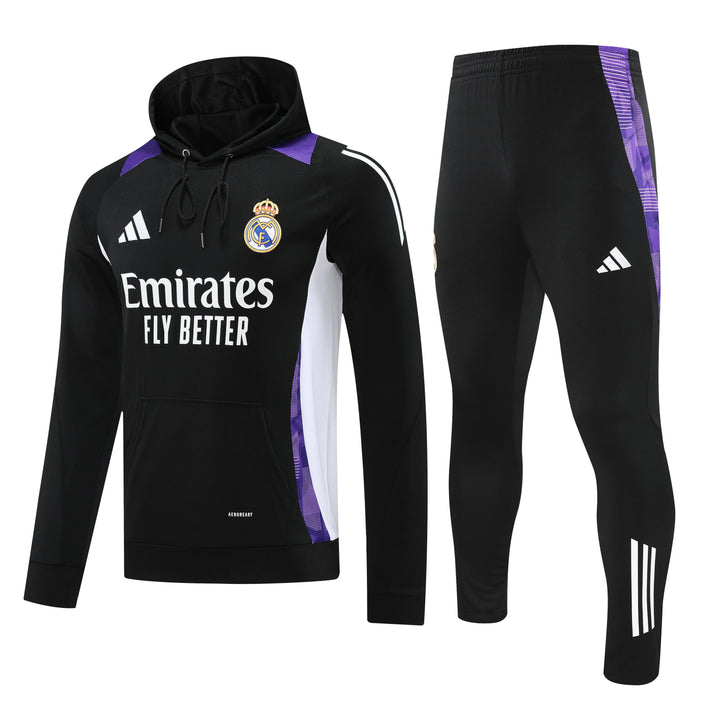 Conjunto Real Madrid 2024/25 Preto/Roxo - Capuz