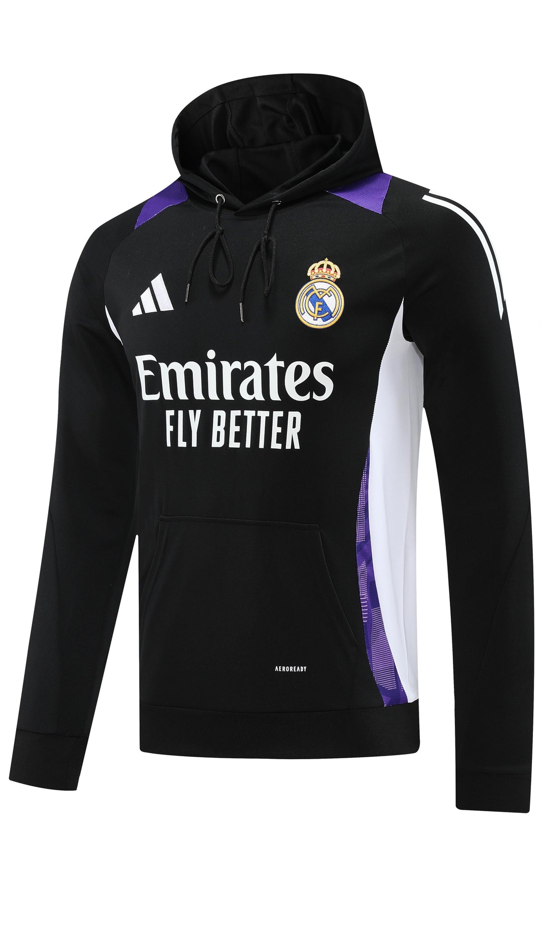 Blusão Real Madrid 2024/25 Preto/Roxo - Capuz