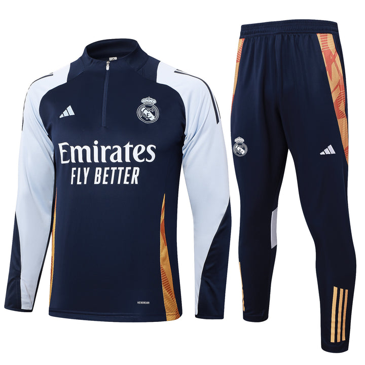 Conjunto Treino Real Madrid 24/25 - Azul Marinho/Laranja