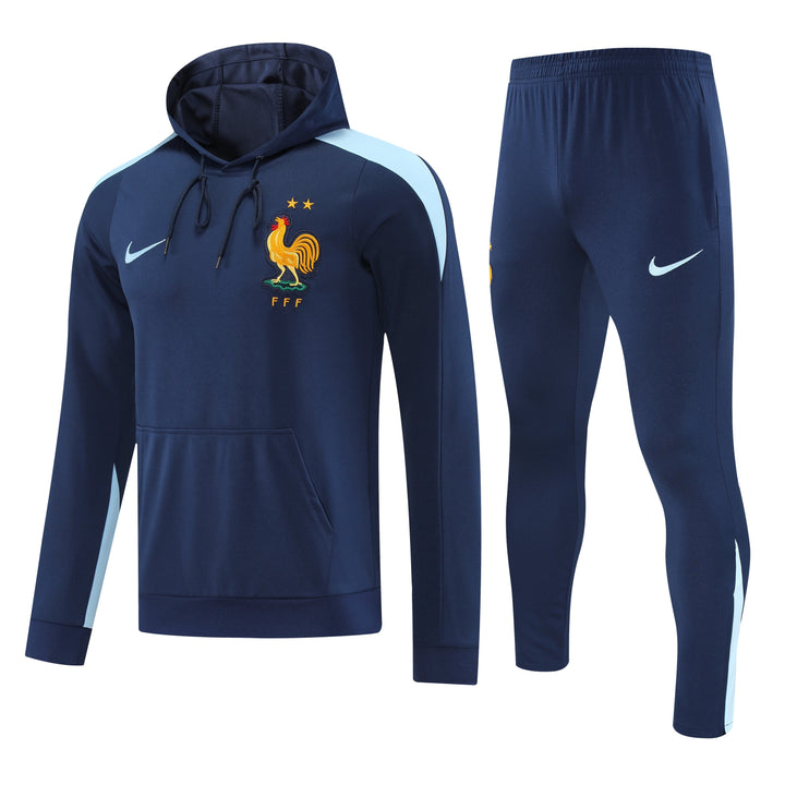 Conjunto França 2024/25 Azul Marinho - Capuz