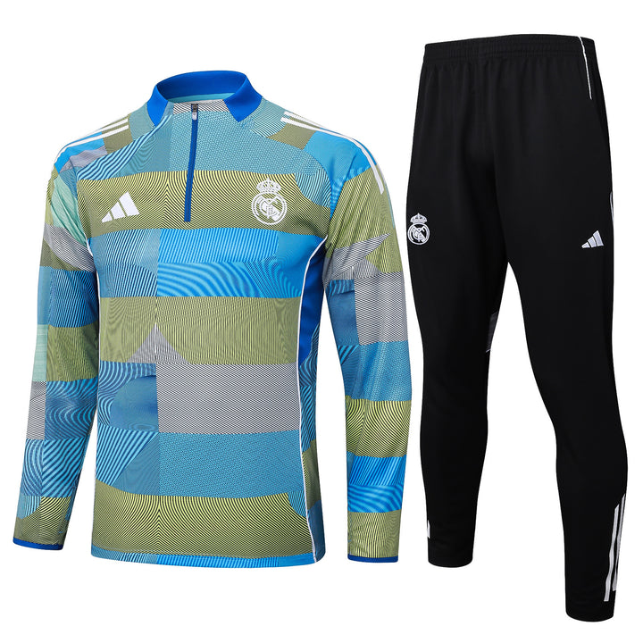 Conjunto Treino Real Madrid 25/26 - Mesclado Azul Claro/Verde Musgo