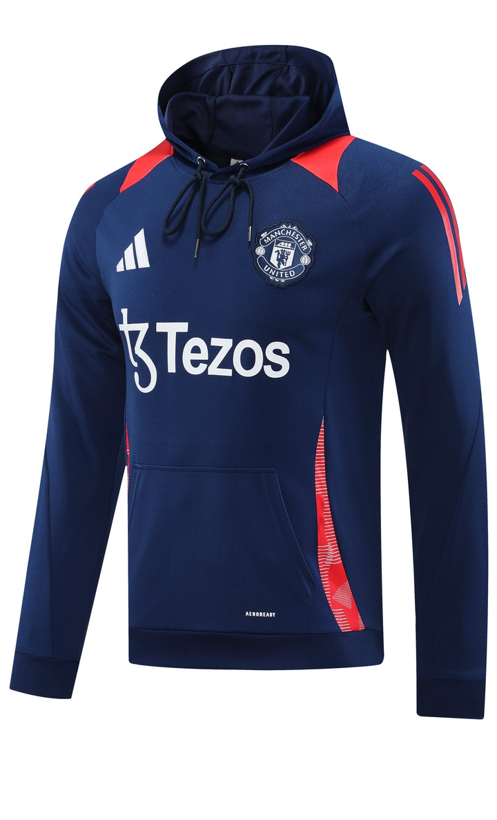 Blusão Manchester United 2024/25 Azul Marinho - Capuz
