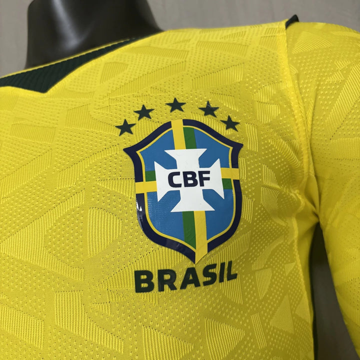 Camisa Brasil Home 2026 Manga Longa - Versão Jogador