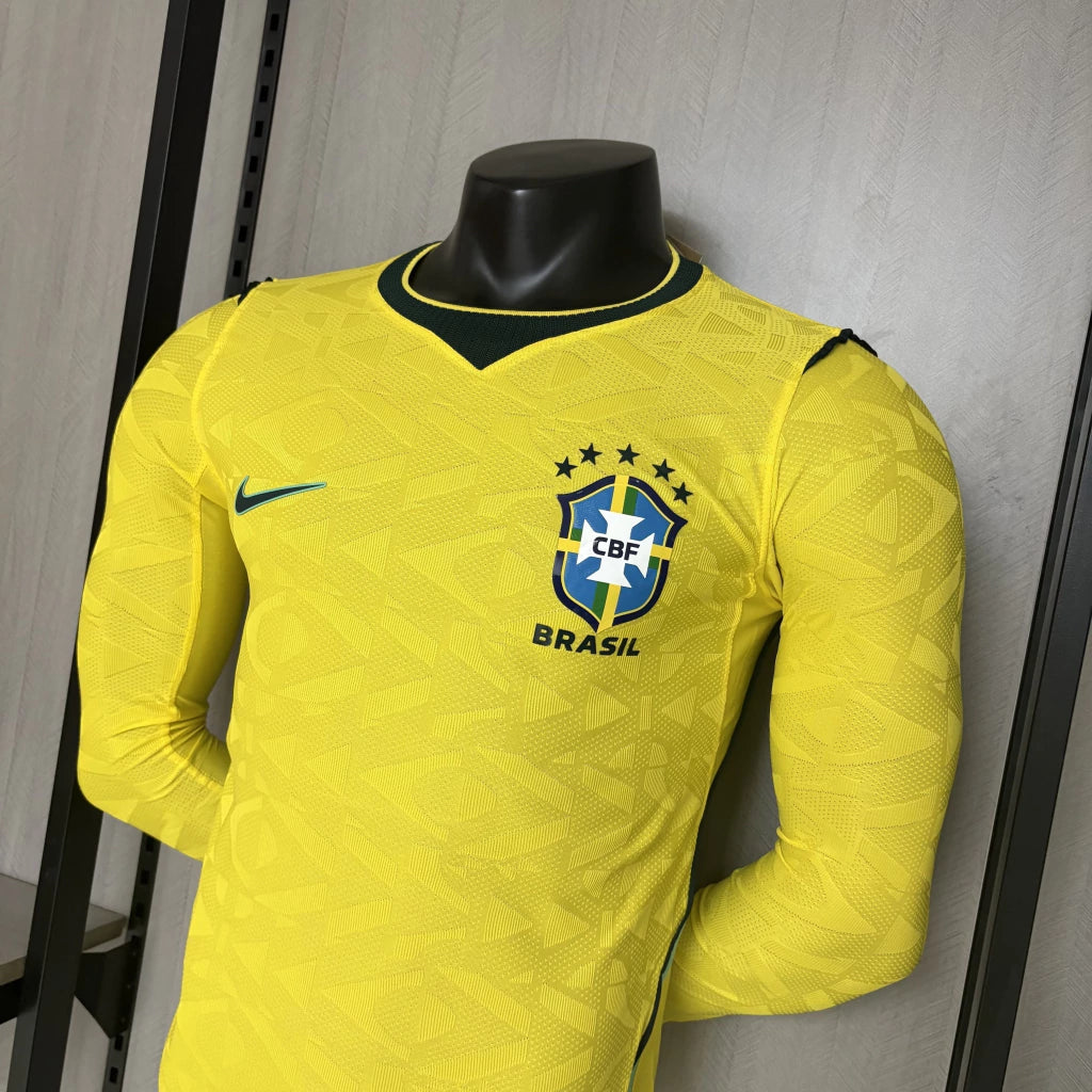 Camisa Brasil Home 2026 Manga Longa - Versão Jogador
