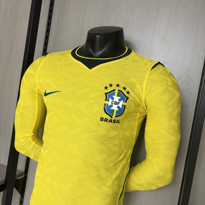 Camisa Brasil Home 2026 Manga Longa - Versão Jogador