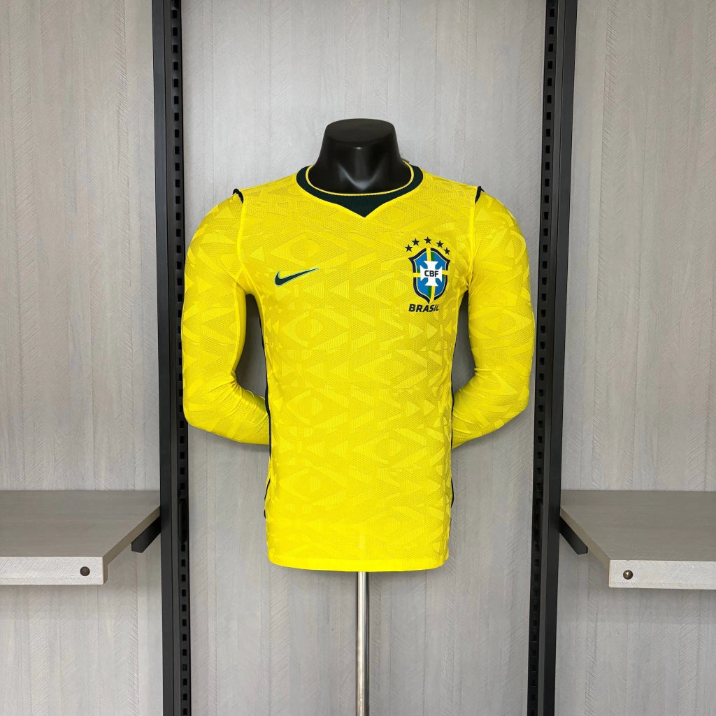 Camisa Brasil Home 2026 Manga Longa - Versão Jogador