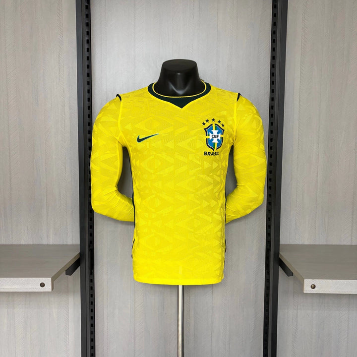 Camisa Brasil Home 2026 Manga Longa - Versão Jogador