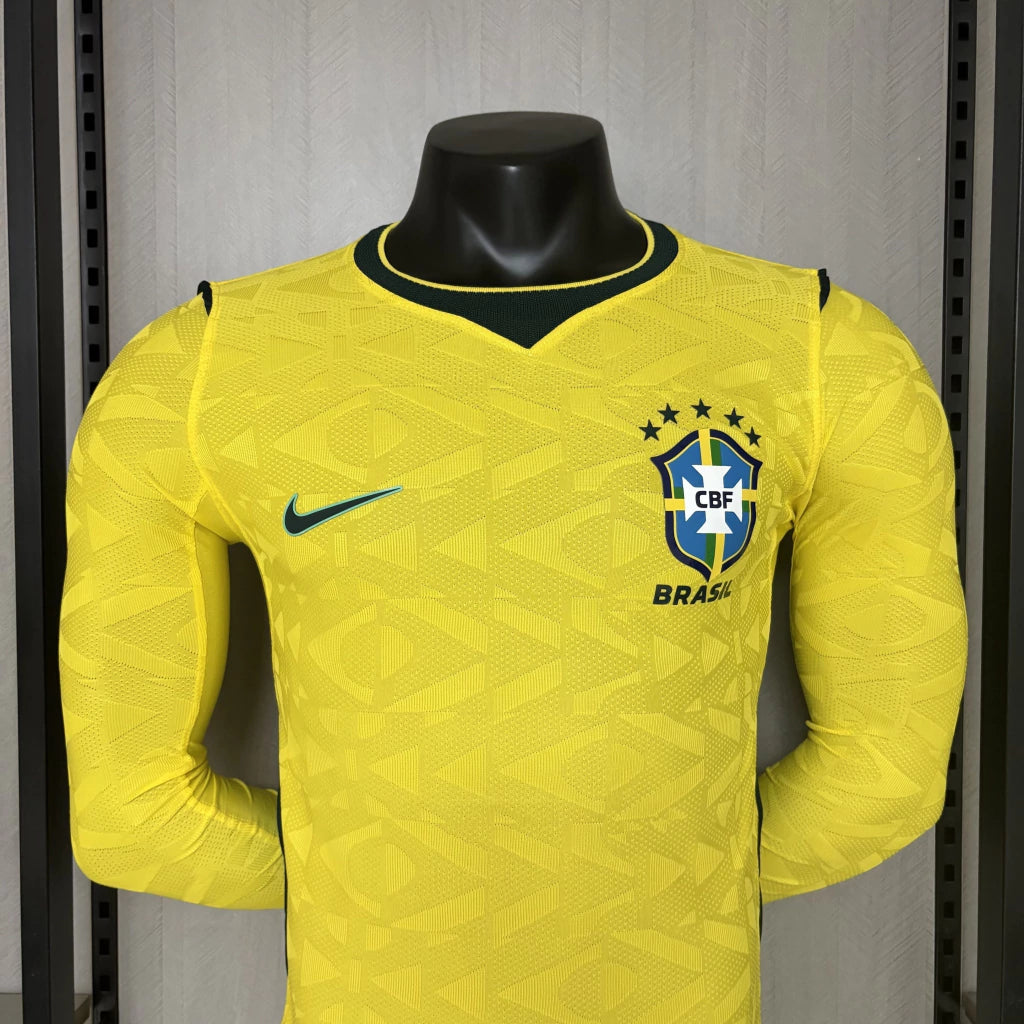 Camisa Brasil Home 2026 Manga Longa - Versão Jogador