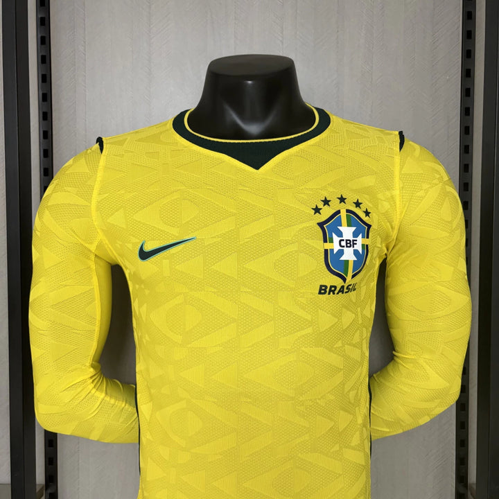 Camisa Brasil Home 2026 Manga Longa - Versão Jogador