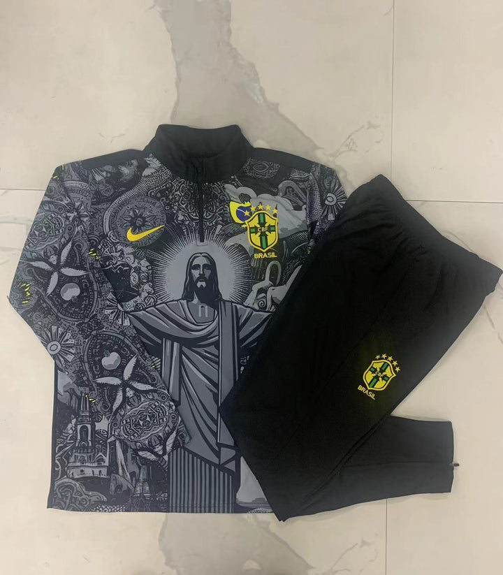 Conjunto Treino Brasil 24/25 - Cristo Cinza