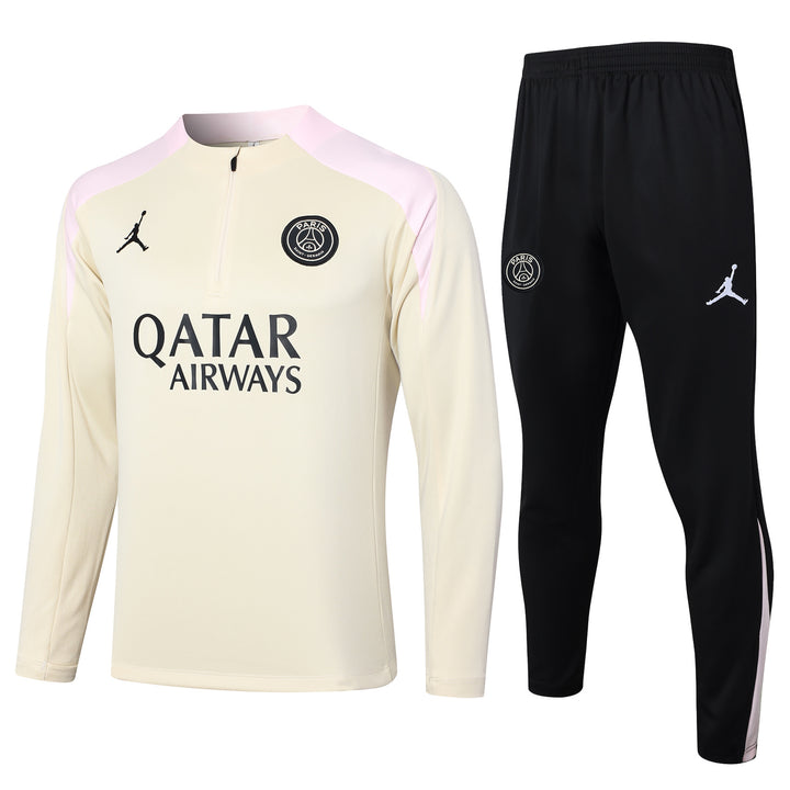 Conjunto Treino PSG 24/25 - Off-White/Rosa Claro