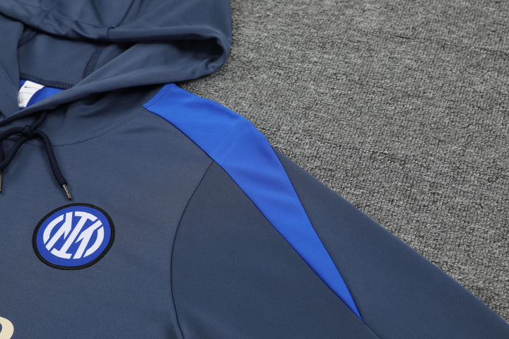 Blusão Inter de Milão 2024/25 Cinza Azulado - Capuz