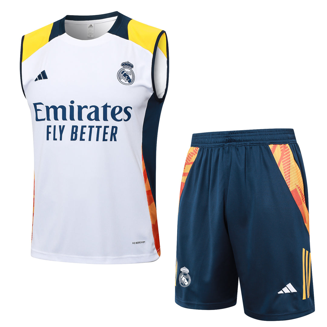 Kit Regata Real Madrid 24/25 - Branco/Amarelo
