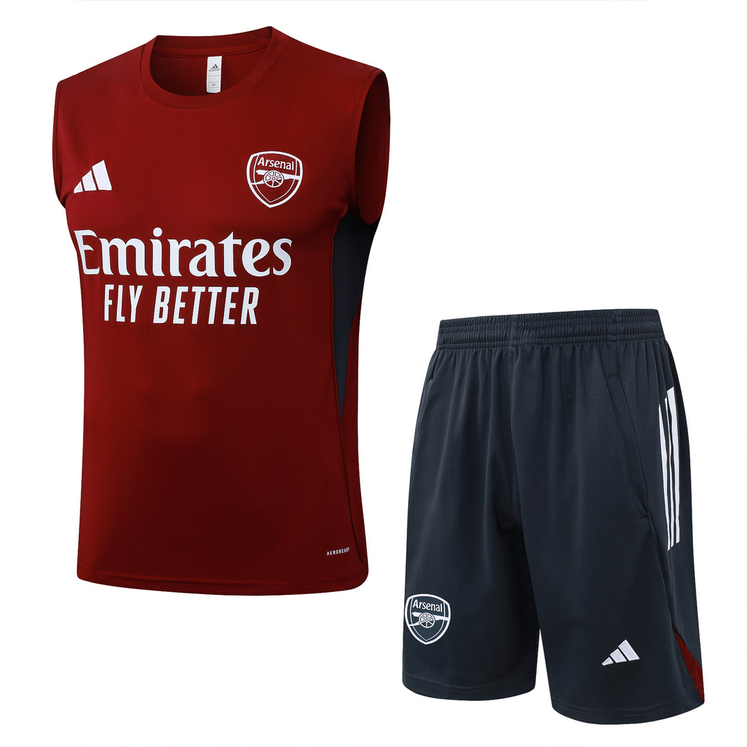 Kit Regata Arsenal 25/26 - Vermelho Escuro/Grafite