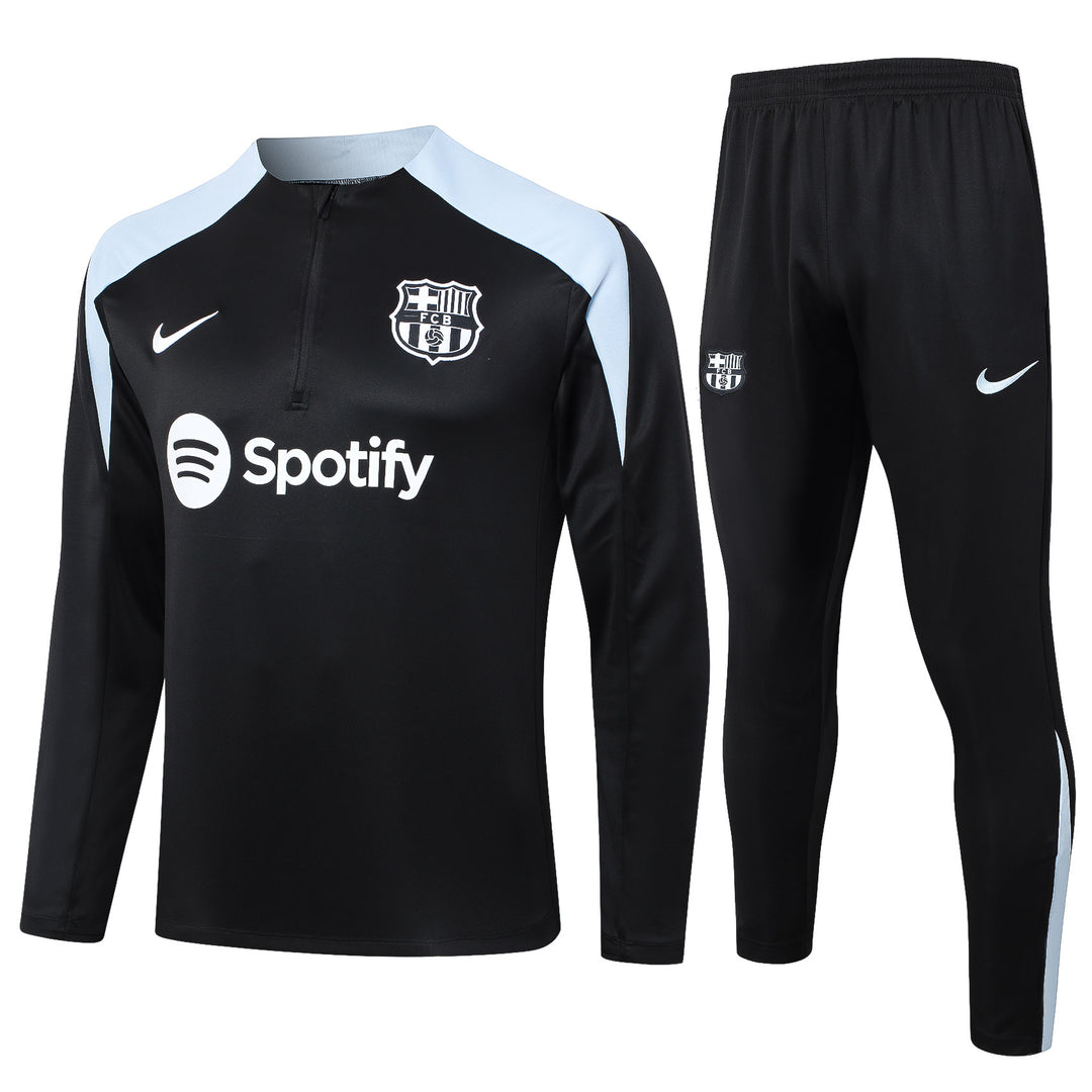 Conjunto Treino Barcelona 24/25 - Preto/Azul Claro