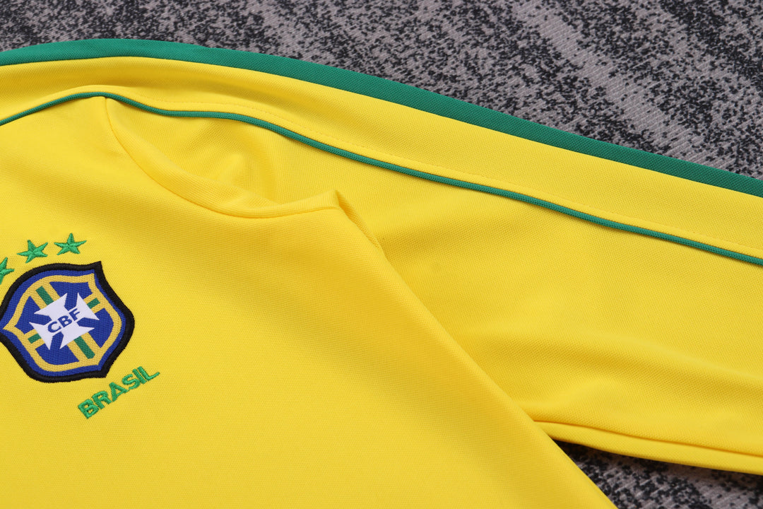 Camisa Retrô Brasil 1998 Home Manga Longa Infantil – Belt Sports