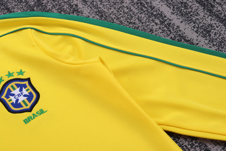 Camisa Retrô Brasil 1998 Home Manga Longa Infantil – Belt Sports