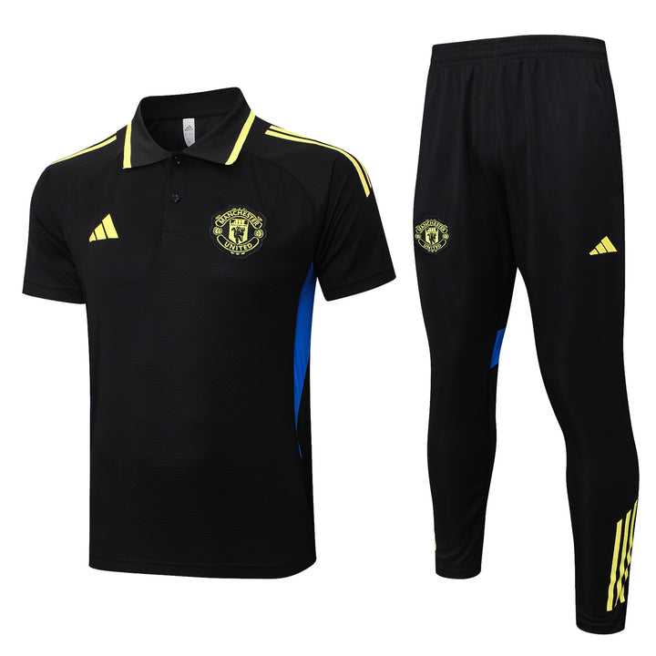 Kit Polo Manchester United 25/26 - Preto/Amarelo