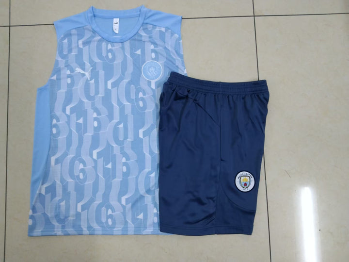 Kit Regata Manchester City 24/25 - Azul Bebê/Azul Petróleo