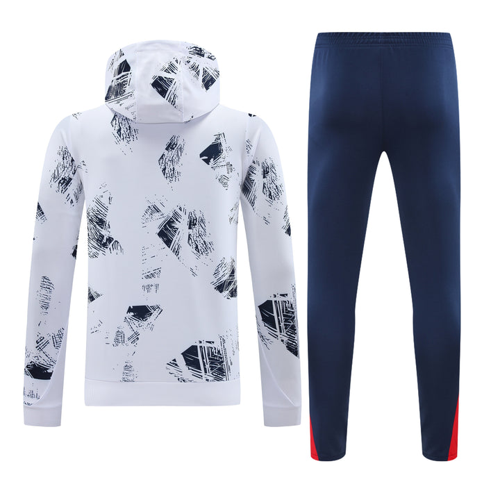 Conjunto PSG 2024/25 Branco/Azul Marinho - Capuz