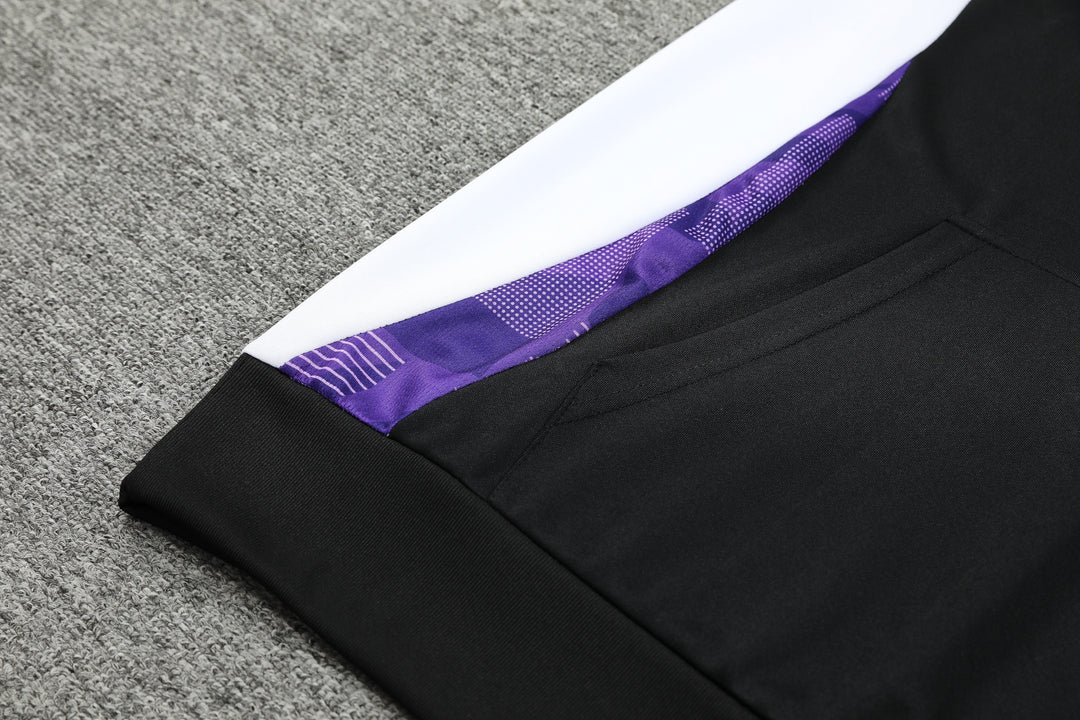 Conjunto Real Madrid 2024/25 Preto/Roxo - Capuz