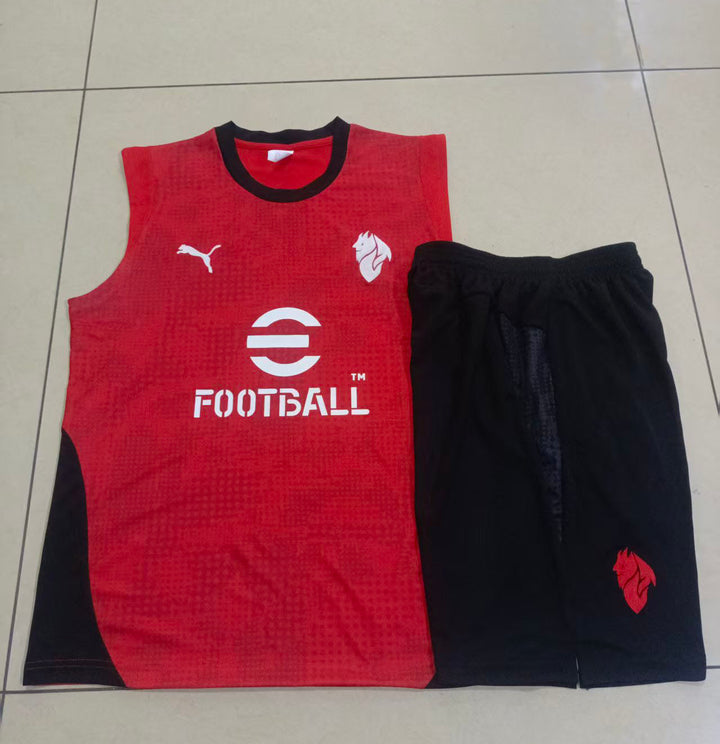 Kit Regata AC Milan 25/26 - Vermelho/Preto