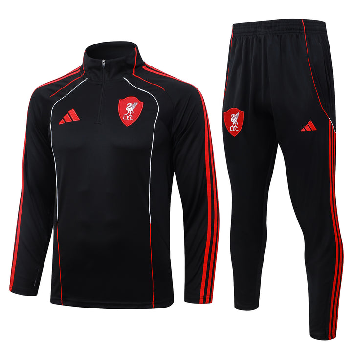 Conjunto Treino Liverpool 25/26 - Preto/Vermelho