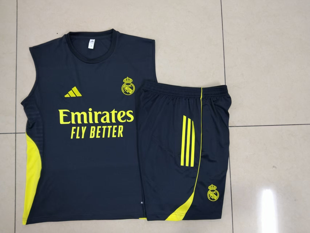 Kit Regata Real Madrid 25/26 - Grafite Escuro/Amarelo